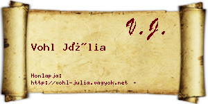 Vohl Júlia névjegykártya